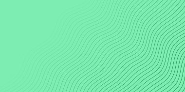 Pankart dalgalarıyla soyut arkaplan. Orta boy pankart. Çizgileri olan vektör arkaplanı. Tasarım elementi yeşilde izole edildi. Yeşil gradyan. Doğa, eko. Broşür, kitapçık.