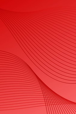 Pankart dalgalarıyla soyut arkaplan. Standart poster boyutunda. Çizgileri olan vektör arkaplanı. Tasarım elementi kırmızıda izole edildi. Kırmızı gradyan. Sevgililer Günü. Kadınlar Günü. Broşür.