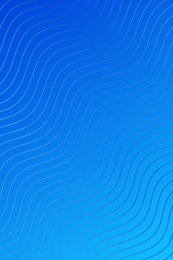 Pankart dalgalarıyla soyut arkaplan. Standart poster boyutunda. Çizgileri olan vektör arkaplanı. Tasarım elementi. Mavi gradyan. Su, okyanus, temiz. Broşür, kitapçık.