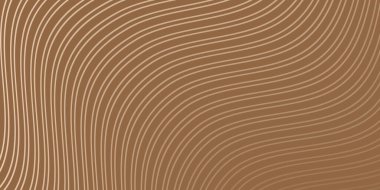 Pankart dalgalarıyla soyut arkaplan. Orta boy pankart. Çizgileri olan vektör arkaplanı. Kahverengi renk. İç mekan. Broşür, kitapçık. Kahve, kafe.