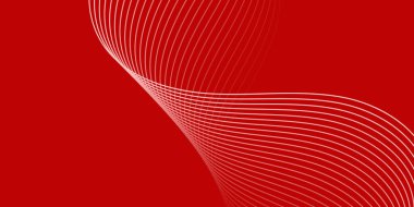 Pankart dalgalarıyla soyut arkaplan. Orta boy pankart. Çizgileri olan vektör arkaplanı. Kırmızı gradyan. İç mekan. Broşür, kitapçık. Sevgililer Günü. Kadınlar Günü