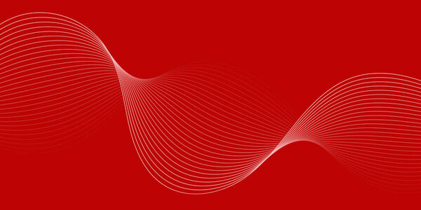 Абстрактный фон с волнами для баннера. Средний размер баннера. Векторный фон с линиями. Красный градиент. Внутри. Брошюра, буклет. День Святого Валентина. Женский день