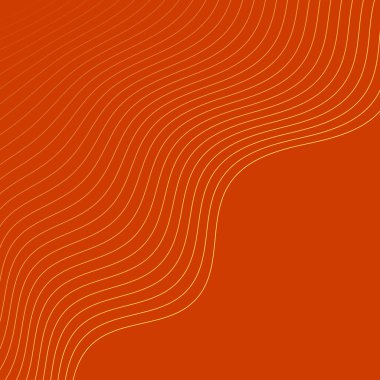 Dalgalarla soyut arkaplan. Çizgileri olan vektör pankartı. Müzik albümü, poster, kart, reklam için arka plan. Tasarım elementi turuncuda izole edildi. Turuncu ve sarı eğim