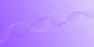 Pankart dalgalarıyla soyut arkaplan. Orta boy pankart. Çizgileri olan vektör arkaplanı. Mor renkte. İç mekan. Broşür, kitapçık.