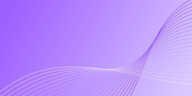 Pankart dalgalarıyla soyut arkaplan. Orta boy pankart. Çizgileri olan vektör arkaplanı. Mor renkte. İç mekan. Broşür, kitapçık.