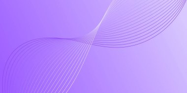 Pankart dalgalarıyla soyut arkaplan. Orta boy pankart. Çizgileri olan vektör arkaplanı. Mor renkte. İç mekan. Broşür, kitapçık.