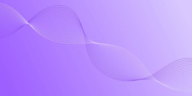 Pankart dalgalarıyla soyut arkaplan. Orta boy pankart. Çizgileri olan vektör arkaplanı. Mor renkte. İç mekan. Broşür, kitapçık.