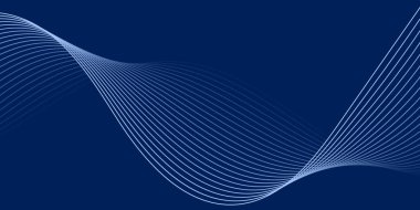 Pankart dalgalarıyla soyut arkaplan. Orta boy pankart. Çizgileri olan vektör arkaplanı. Mavi gradyan. Su, okyanus. Broşür, kitapçık. Chrysler Marlin Mavi