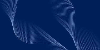 Pankart dalgalarıyla soyut arkaplan. Orta boy pankart. Çizgileri olan vektör arkaplanı. Mavi gradyan. Su, okyanus. Broşür, kitapçık. Chrysler Marlin Mavi