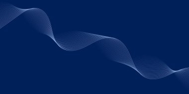 Pankart dalgalarıyla soyut arkaplan. Orta boy pankart. Çizgileri olan vektör arkaplanı. Mavi gradyan. Su, okyanus. Broşür, kitapçık. Chrysler Marlin Mavi