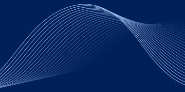 Pankart dalgalarıyla soyut arkaplan. Orta boy pankart. Çizgileri olan vektör arkaplanı. Mavi gradyan. Su, okyanus. Broşür, kitapçık. Chrysler Marlin Mavi