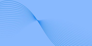 Pankart dalgalarıyla soyut arkaplan. Orta boy pankart. Çizgileri olan vektör arkaplanı. Mavi gradyan. Su, okyanus, deniz, gökyüzü. Broşür, kitapçık.