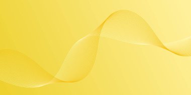 Pankart dalgalarıyla soyut arkaplan. Orta boy pankart. Çizgileri olan vektör arkaplanı. Sarı renkte. Broşür, kitapçık. Bahar, yaz, tatil, güneş