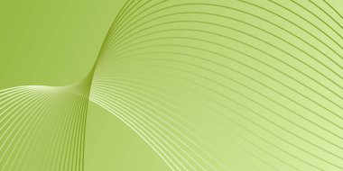 Pankart dalgalarıyla soyut arkaplan. Orta boy pankart. Çizgileri olan vektör arkaplanı. Yeşil gradyan. Broşür, kitapçık. Bahar, yaz, tatil. Doğa, eko