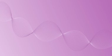 Pankart dalgalarıyla soyut arkaplan. Orta boy pankart. Çizgileri olan vektör arkaplanı. Pembe gradyan. Broşür, kitapçık. Bahar, yaz, tatil