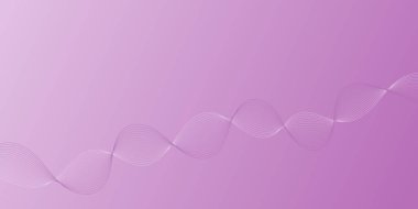 Pankart dalgalarıyla soyut arkaplan. Orta boy pankart. Çizgileri olan vektör arkaplanı. Pembe gradyan. Broşür, kitapçık. Bahar, yaz, tatil