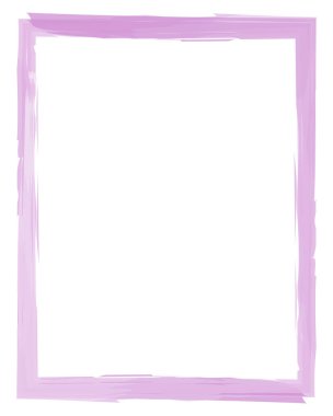 Eski bir çerçeve. Akrilik çerçeve beyaza izole edilmiş. Pembe dikdörtgen çerçeve. Metin, resim, fotoğraf için çerçeve
