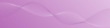 Pankart dalgalarıyla soyut arkaplan. Web pankartı boyutu. Çizgileri olan vektör arkaplanı. Tasarım elementi izole edildi. Mor renkte. Pembe renk. Kadınlar Günü. Bahar, yaz