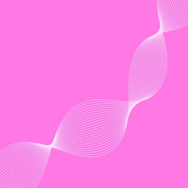 Dalgalarla soyut arkaplan. Çizgileri olan vektör pankartı. Müzik albümü, poster, kart, reklam için arka plan. Tasarım için geometrik element. Pembe renk. Sevgililer Günü. Kadınlar Günü
