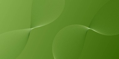 Pankart dalgalarıyla soyut arkaplan. Orta boy pankart. Çizgileri olan vektör arkaplanı. Yeşil gradyan. Broşür, kitapçık. Bahar, yaz, tatil. Doğa, eko