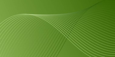 Pankart dalgalarıyla soyut arkaplan. Orta boy pankart. Çizgileri olan vektör arkaplanı. Yeşil gradyan. Broşür, kitapçık. Bahar, yaz, tatil. Doğa, eko