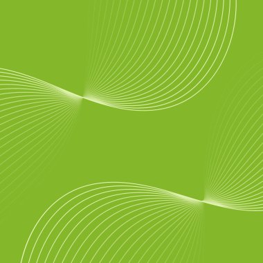 Dalgalarla soyut arkaplan. Çizgileri olan vektör pankartı. Müzik albümü, poster, kart, reklam için arka plan. Tasarım için geometrik element. Yeşil gradyan. Eko, doğa. Bahar, yaz