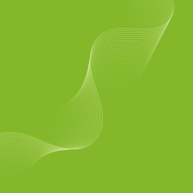Dalgalarla soyut arkaplan. Çizgileri olan vektör pankartı. Müzik albümü, poster, kart, reklam için arka plan. Tasarım için geometrik element. Yeşil gradyan. Eko, doğa. Bahar, yaz
