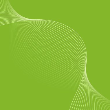 Dalgalarla soyut arkaplan. Çizgileri olan vektör pankartı. Müzik albümü, poster, kart, reklam için arka plan. Tasarım için geometrik element. Yeşil gradyan. Eko, doğa. Bahar, yaz
