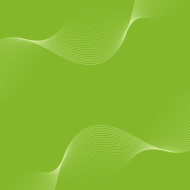 Dalgalarla soyut arkaplan. Çizgileri olan vektör pankartı. Müzik albümü, poster, kart, reklam için arka plan. Tasarım için geometrik element. Yeşil gradyan. Eko, doğa. Bahar, yaz