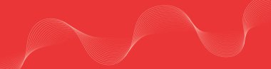 Pankart dalgalarıyla soyut arkaplan. Web pankartı boyutu. Çizgileri olan vektör arkaplanı. Tasarım elementi izole edildi. Kırmızı gradyan. Sevgi. Kadınlar Günü. Sevgililer Günü 