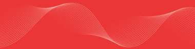 Pankart dalgalarıyla soyut arkaplan. Web pankartı boyutu. Çizgileri olan vektör arkaplanı. Tasarım elementi izole edildi. Kırmızı gradyan. Sevgi. Kadınlar Günü. Sevgililer Günü 
