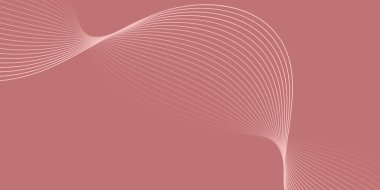 Pankart dalgalarıyla soyut arkaplan. Orta boy pankart. Çizgileri olan vektör arkaplanı. Kırmızı gradyan. İç mekan. Broşür, kitapçık. Sevgililer Günü. Kadınlar Günü