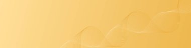 Pankart dalgalarıyla soyut arkaplan. Web pankartı boyutu. Çizgileri olan vektör arkaplanı. Tasarım elementi izole edildi. Turuncu gradyan. Sarı renk. Bahar, yaz. Güneş, doğa