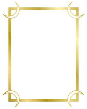 Altın metal çerçeve beyaza izole edilmiş. Metin, sertifika, resim, diploma ve fotoğraf için vektör çerçevesi. Aylarla çerçevelenmiş. Tasarım elementi