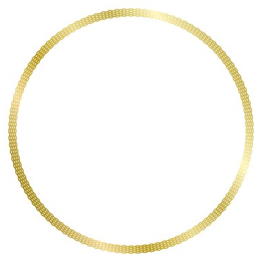 Altın yuvarlak metal çerçeve beyaza izole edilmiş. Fotoğraf için vektör çerçevesi. Mesaj, sertifika, resim, diploma çerçevesi. Lüks, altın, düğün, kutlama. Zig Zag çerçevesi