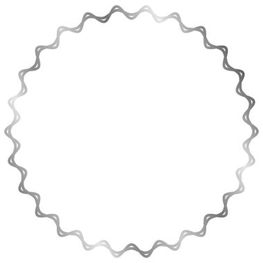 Beyaza izole edilmiş gümüş yuvarlak metal çerçeve. Fotoğraf için vektör çerçevesi. Mesaj, sertifika, resim, diploma çerçevesi. Lüks, altın, düğün, kutlama. Dalgalı kare