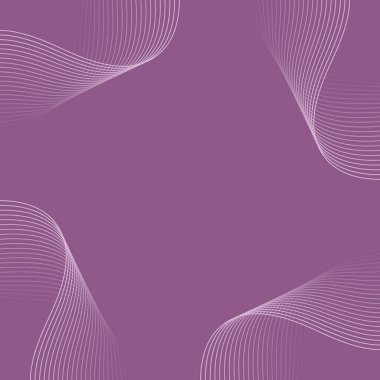 Dalgalarla soyut arkaplan. Çizgileri olan vektör pankartı. Müzik albümü, poster, kart, reklam için arka plan. Tasarım için geometrik element. Mor renkte. Pembe.