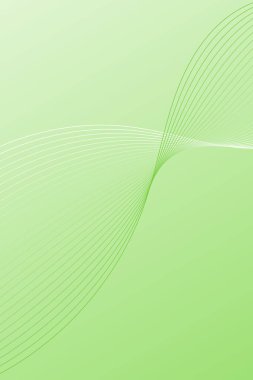 Pankart dalgalarıyla soyut arkaplan. Standart poster boyutunda. Çizgileri olan vektör arkaplanı. Tasarım elementi. Yeşil ve beyaz gradyan. Broşür, kitapçık. Çevre, doğa, vegan 