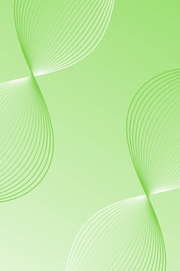 Pankart dalgalarıyla soyut arkaplan. Standart poster boyutunda. Çizgileri olan vektör arkaplanı. Tasarım elementi. Yeşil ve beyaz gradyan. Broşür, kitapçık. Çevre, doğa, vegan 