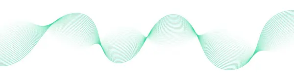 Pankart dalgalarıyla soyut arkaplan. Web pankartı boyutu. Çizgileri olan vektör arkaplanı. Tasarım elementi beyazda izole edildi. Yeşil ve beyaz gradyan. Bahar, yaz. Eko, doğa.