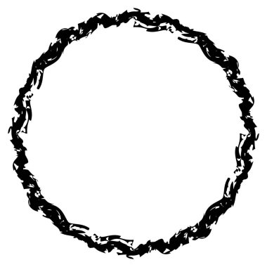Siyah yuvarlak çerçeve beyaza izole edilmiş. Fotoğraf için vektör çerçevesi. Mesaj, sertifika, resim, diploma çerçevesi. Eskimiş, eski çerçeve