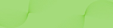 Pankart dalgalarıyla soyut arkaplan. Web pankartı boyutu. Çizgileri olan vektör arkaplanı. Tasarım elementi yeşilde izole edildi. Yeşil gradyan. Bahar, yaz. Eko, doğa.