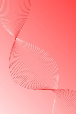 Pankart dalgalarıyla soyut arkaplan. Standart poster boyutunda. Çizgileri olan vektör arkaplanı. Tasarım elementi. Kırmızı gradyan. Broşür, kitapçık. Yaz, bahar. Aşk, düğün. Anneler Günü