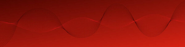 Абстрактный фон с волнами для баннера. Размер веб-баннера. Векторный фон с линиями. Элемент дизайна изолирован. Красный градиент. С любовью. Женский день. День святого Валентина