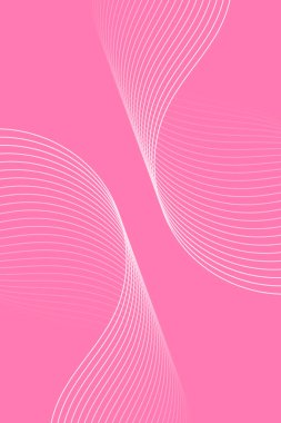 Pankart dalgalarıyla soyut arkaplan. Standart poster boyutunda. Çizgileri olan vektör arkaplanı. Tasarım elementi pembeye izole edildi. Pembe gradyan. Broşür, kitapçık. Yaz, bahar. Anneler Günü