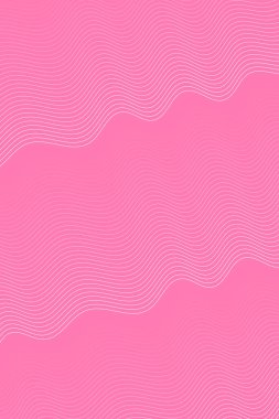 Pankart dalgalarıyla soyut arkaplan. Standart poster boyutunda. Çizgileri olan vektör arkaplanı. Tasarım elementi pembeye izole edildi. Pembe gradyan. Broşür, kitapçık. Yaz, bahar. Anneler Günü