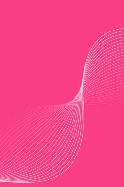 Pankart dalgalarıyla soyut arkaplan. Standart poster boyutunda. Çizgileri olan vektör arkaplanı. Tasarım elementi pembeye izole edildi. Pembe gradyan. Broşür, kitapçık. Yaz, bahar. Anneler Günü