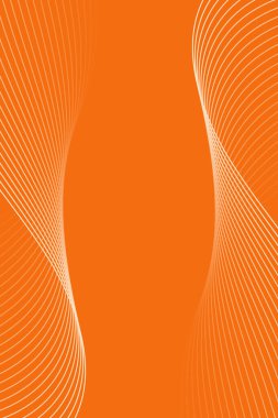 Pankart dalgalarıyla soyut arkaplan. Standart poster boyutunda. Çizgileri olan vektör arkaplanı. Tasarım elementi. Turuncu gradyan. Broşür, kitapçık. Yaz, bahar