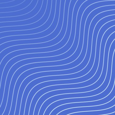 Dalgalarla soyut arkaplan. Çizgileri olan vektör pankartı. Müzik albümü, poster, kart, reklam için arka plan. Mavi üzerine izole edilmiş tasarım için geometrik öge. Mavi gradyan. Su.