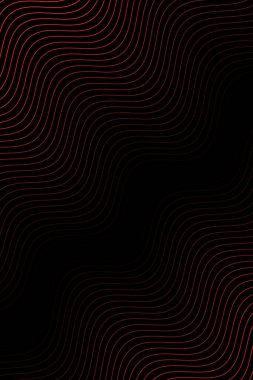 Pankart dalgalarıyla soyut arkaplan. Standart poster boyutunda. Çizgileri olan vektör geometrik arkaplan. Tasarım elementi siyahta izole edildi. Siyah ve kırmızı gradyan. Broşür, kitapçık. Aşk, romantik